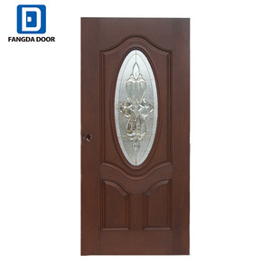 Porte double ovale Fangda 3/4 en acajou et fibre de verre, pré-montée, moderne, pour hôtel, finition de qualité, ouverture latérale - Product Image 1