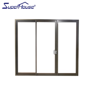 USA tiêu chuẩn đôi tráng men sơn tĩnh điện cửa nhôm cửa trượt Stacker cửa với màu đồng - Product Image 5