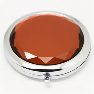 Women's Small Gift Double-sided Circular Folding Portable Creative Crystal Makeup Mirror