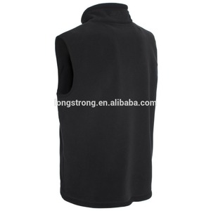 Stok jaket rompi bulu domba Polar anti-serabut kasual untuk pria wanita rompi BIB beludru penutup ritsleting Logo bordir kustom - Product Image 2