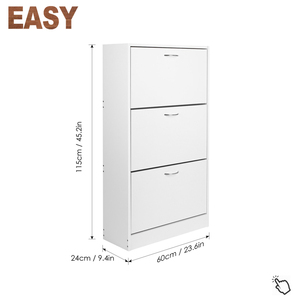 Take Easy — armoire de rangement en bois à 3 niveaux, unité de rangement pour chaussures blanc - Product Image 2