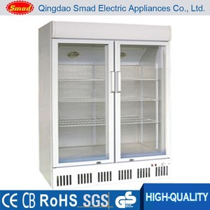 508L escaparate de la exhibición frigorífico de doble puerta refrigerador bebida comercial refrigerador - Product Image 1