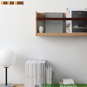 Moderno Portariviste in Legno, Libreria da Parete con Cinghia, Scaffale in Pino Personalizzato con Rivestimento in Pelle - Product Image 6