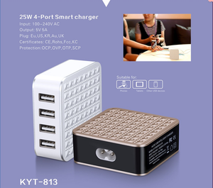 Mini mobile accessoire 25 W 5 V 5A <span class=keywords><strong>4</strong></span> USB <span class=keywords><strong>chargeur</strong></span> de bureau pour <span class=keywords><strong>iphone</strong></span> 6 <span class=keywords><strong>s</strong></span> et Samsung Galaxy s6 avec KC, CE, ROHS, FCC - Product Image 2