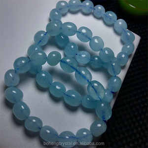 Venta al por mayor cristal natural Aquamarine irregular pulsera - Product Image 2