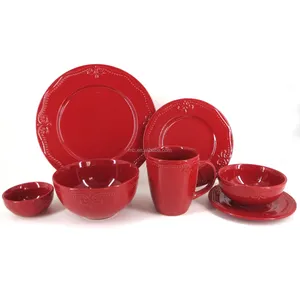 Wholesale Ceramic Dinnerware European Royal Embossed Ceramic Dinner Set