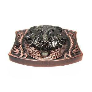 Kepala serigala 40mm dua warna gesper sabuk barat 3D Italia, gesper sabuk 3D kustom - Product Image 3