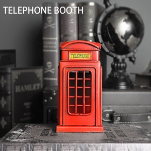 Modèle de cabine téléphonique rouge de Londres, artisanat en métal, tirelire rétro, boîte cadeau d'anniversaire, accessoires de décoration vintage pour la maison - Product Image 3