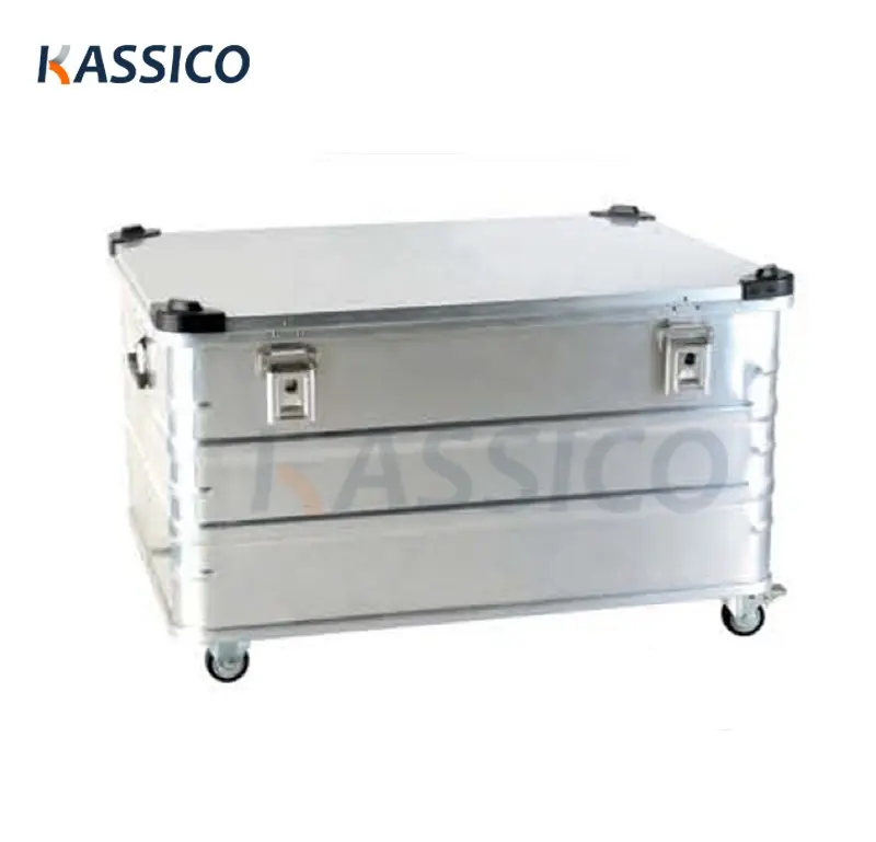 Kassico Tool Apparatuur Carrying Box Aluminium Opslag Transport Case Met Wielen
