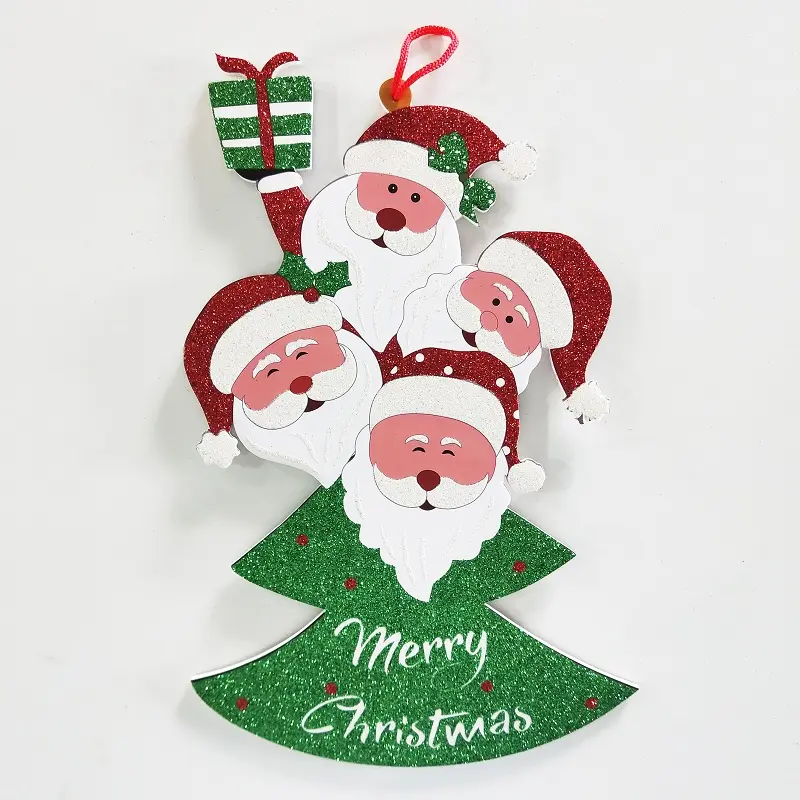 BRICOLAGE De Noël Santa Claus Pendentifs Ornements panneau de mousse Coloré Artisanat Pour Arbre De Noël Fête De Noël Décorations Suspendues