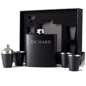 Bán Buôn Flasks Khuyến Mãi 5Oz 6Oz 7Oz 8Oz Thép Không Gỉ Đen <span class=keywords><strong>Hip</strong></span> <span class=keywords><strong>Flask</strong></span> Set - Product Image 2