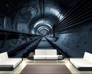 ZHIHAI 3d túnel impresión sala de reunión de Oficina Decoración de la pared artística 8d Club papel pintado - Product Image 1