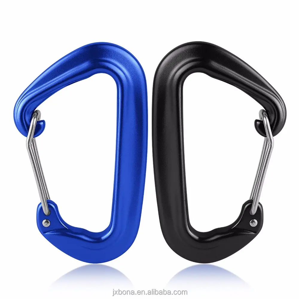 Nhiệm Vụ Nặng Nề Trọng Lượng Nhẹ Carabiner Clips D Hình Dạng Dây Cổng Snap Hook Nhôm Võng Leo Carabiner Với 12KN