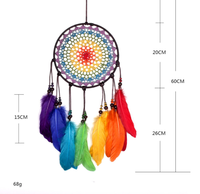 Dekorative Wandbehang Großhandel Diy Making Kit Kleine Mini Große Große Traum materialien Fänger Federn Für Festliche Party versorgung