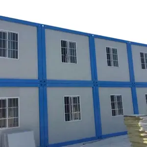 Casa contenedor modular prefabricada, portátil, barato, de 2 pisos, edificio en Perú