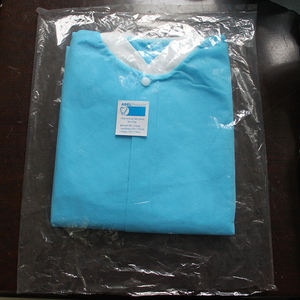 Blouse de laboratoire jetable PP dentaire personnalisée <span class=keywords><strong>PE</strong></span>/CPE blouses d'isolement en plastique bleu <span class=keywords><strong>PE</strong></span> robe de visiteur vente en gros - Product Image 4