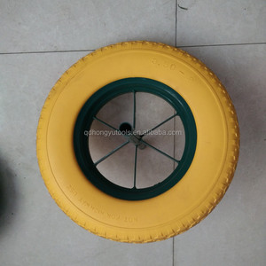 저렴한 다채로운 색상의 16인치 4.00-8 PU 폼 타이어 휠바로우용 바퀴 - Product Image 6