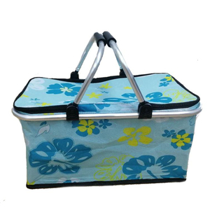 Uso alimentario refrigerador aislado 600D Material plegable <span class=keywords><strong>bolsa</strong></span> <span class=keywords><strong>de</strong></span> picnic cesta con mango para <span class=keywords><strong>fines</strong></span> promocionales - Product Image 1