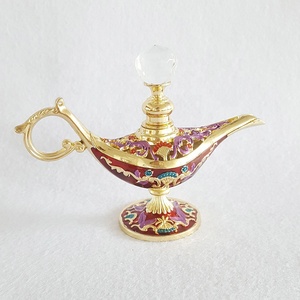 Offre Spéciale arabe 4ml en métal Aladdin lampe de bouteille de parfum Attar verre huile essentielle bouteille rechargeable #58815 - Product Image 3