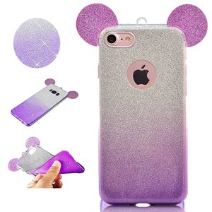 Phổ Biến nhất Linh Hoạt Mouse Tai Trường Hợp Điện Thoại Glitter Bảo Vệ Bìa cho <span class=keywords><strong>Iphone</strong></span> 8 - Product Image 1