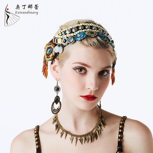 2019 Tribal Buikdans Munt Hoofddeksel Vrouwen Mode Haar Sieraden Kwast Zigeuner Hoofdband - Product Image 4