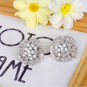 Teemi joyería nupcial de boda de lujo AAA claras Rodio Pendientes del copo de nieve Oro <span class=keywords><strong>Blanco</strong></span> Circonita Diamond Wholesale - Product Image 6