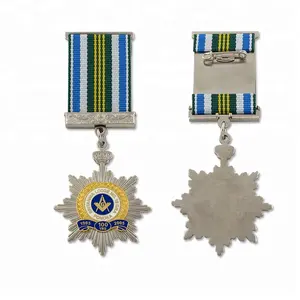 Özel tasarım özel Medalla üreticisi yüksek kaliteli altın masonik gümüş madalyon madalyası