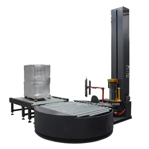 Pallet stretch wrapping machine | pallet wrapper | stretch machine wrap with cut and clamp film remote control system