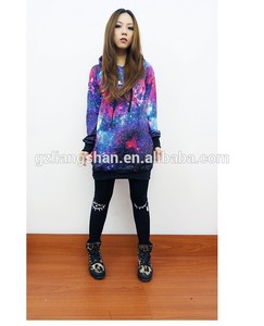 Caliente 2015 OEM Chic mujeres de la galaxia del espacio estrellado de manga larga superior redondo T Shirt Jumper Top - Product Image 5
