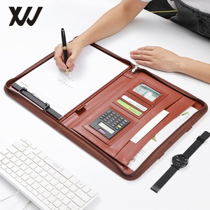 Luxury A4 Multifunction PU Portfolio <strong>File</strong> <strong>Case</strong> with Handle and Zipper Custom Logo Manager <strong>File</strong> Folder and Calculator - Product Image 3