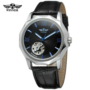 Top Brand di Lusso Vincitore Blu Oceano Geometria di Disegno Trasparente Scheletro Dial Mens Della Vigilanza di Modo Automatico <span class=keywords><strong>Orologio</strong></span> Meccanico <span class=keywords><strong>Orologio</strong></span> - Product Image 5