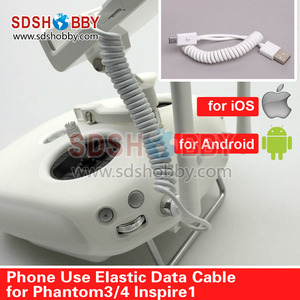 Elástico en <span class=keywords><strong>espiral</strong></span> <span class=keywords><strong>Cable</strong></span> de datos para Phantom 4 PRO V2.0/3 Inspire1 adecuado para teléfonos Apple y Android - Product Image 2
