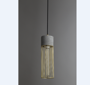 Industrial Edison Hanging <strong>Cage</strong> Pendant <strong>Lights</strong> With E26 E27 Base and Vintage Concrete <strong>Shade</strong> in Pendant <strong>Light</strong> Fixtures - Product Image 5