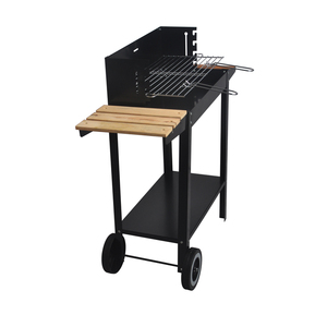 SEJR-Parrilla de <span class=keywords><strong>barbacoa</strong></span> portátil, carrito negro para exteriores, mesa lateral de madera, 85,2x36x82,7 <span class=keywords><strong>cm</strong></span> - Product Image 2
