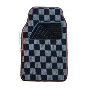 Car mats 4 pieces universal car floor matting Checkered luxury car mat