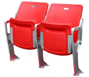 Cancer uv-resistant plastic stadium seat with aluminum stanchion chair