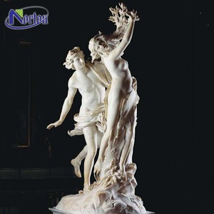 Statue d'Apollon et de Daphné en marbre blanc antique personnalisée, célèbre figure du <span class=keywords><strong>mythe</strong></span> grec antique, sculpture sculptée à la main, utilisation en extérieur dans le jardin, pierre - Product Image 3