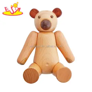 子供卸売クマデザインアクティブ木製人形おもちゃ木製人形おもちゃ子供用W06D109