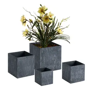 China supplier outdoor concrete silicon plante mold simulation green plant and flower pot