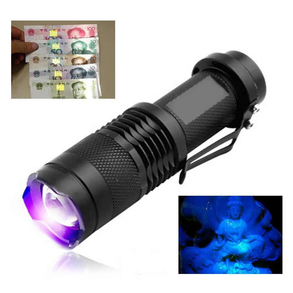 Sk68 395nm đen ánh sáng LED UV Đèn pin Ultra Violet ánh sáng UV Torch