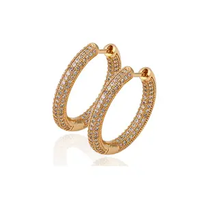 C211065-29678 Xuping Fashion bohemian jewelry, 18K gold Plated Jewelry Earrings Elegant Popular Huggie earrings with Glass