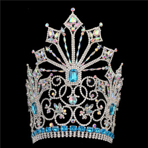 Couronne de beauté personnalisée de 10 pouces, strass, couronne de concours de beauté, couronnes hautes en cristal, bande ajustable, <span class=keywords><strong>Miss</strong></span> Big Tiara - Product Image 3