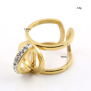 Creativo Princesa Anillos Acero Con Diamante de Imitacion , Barato Joyas al por mayor - Product Image 4