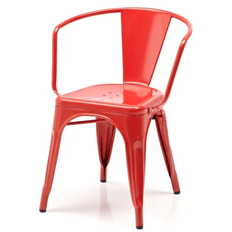 Morezhome wholesale cheap Iron modern metal chair with armrest