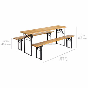 ชุดโต๊ะและ<span class=keywords><strong>เก้าอี้</strong></span>เฟอร์นิเจอร์กลางแจ้ง 3 ชิ้น ชุดม้านั่งสำหรับ<span class=keywords><strong>ลาน</strong></span>บ้าน สวน และตั้งแคมป์ - Product Image 3