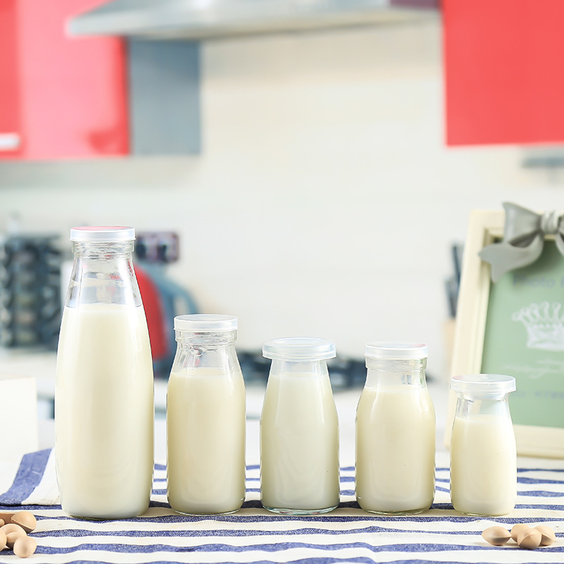 Haonao 100ml/250 round clear small glass milk bottle