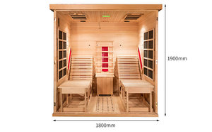 Hemlock 2-Personen Innenraum-Infrarotsauna Entgiftungs-Saunakabine - Product Image 4