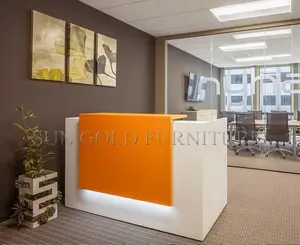 Popular Simple Design Orange and White Small Salon Reception Desk