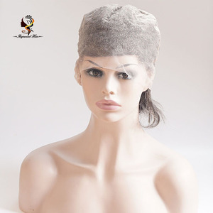 Alibaba, venta al por mayor, <span class=keywords><strong>peluca</strong></span> de encaje completo de cabello humano brasileño gris mixto para mujeres mayores, encaje transparente - Product Image 5