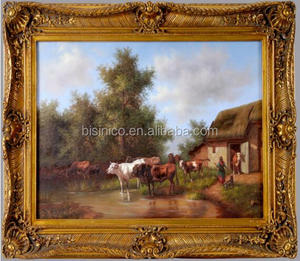 País <span class=keywords><strong>estilo</strong></span> paisaje <span class=keywords><strong>pintura</strong></span> al óleo pintada a mano de la imagen magnífica montado en la pared <span class=keywords><strong>pintura</strong></span> al óleo con marco - Product Image 1